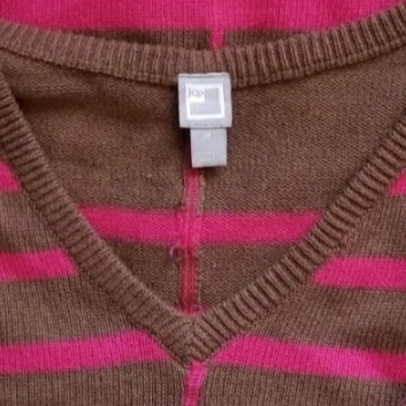 CUTE BROWN SWEATER WITH PINK STRIPES - Picture 7 of 7